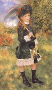 Pierre-Auguste Renoir Young Girl with a Parasol oil painting artist
